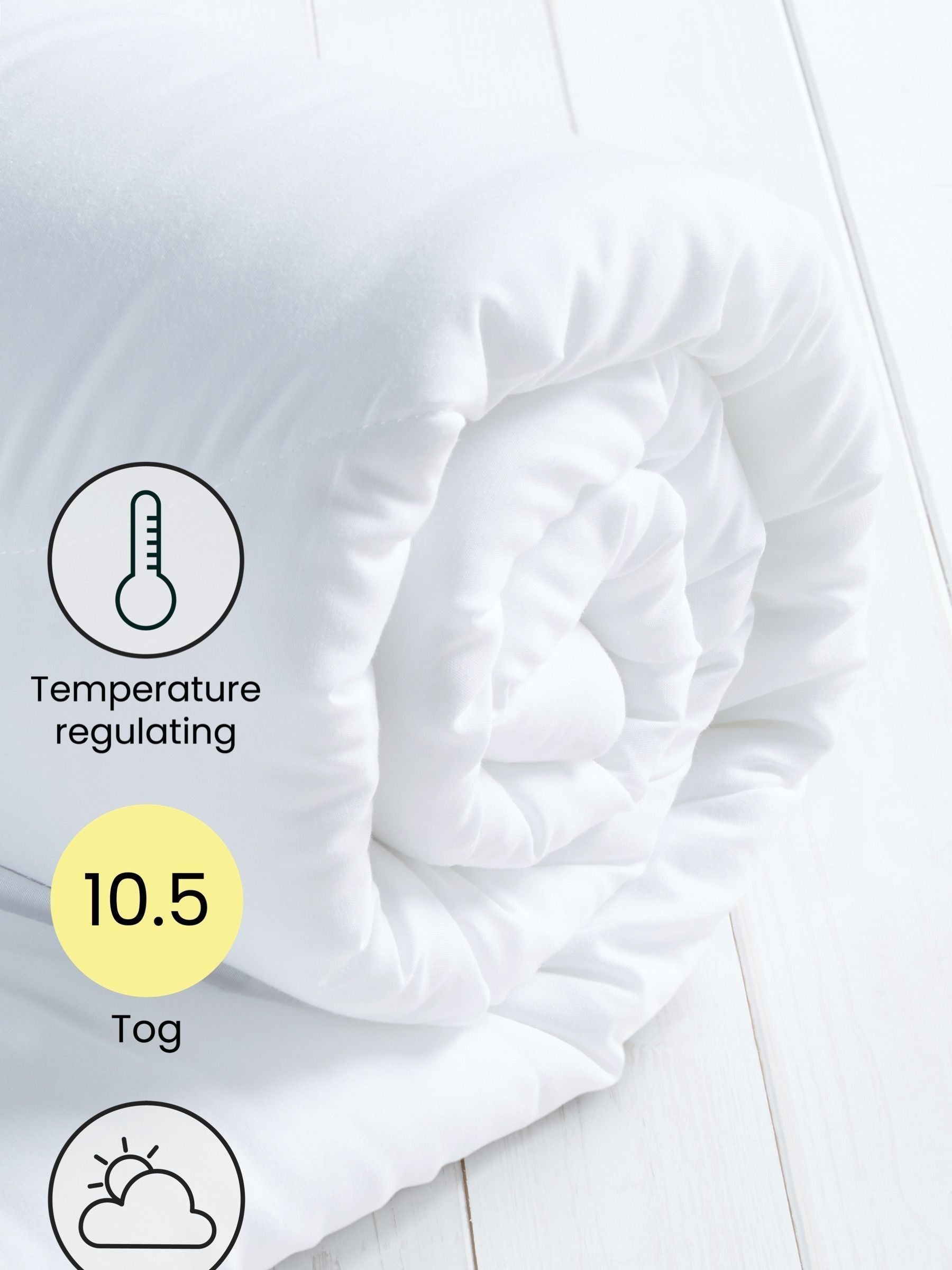 Temperature regulating 7.5 tog duvet (British brand)