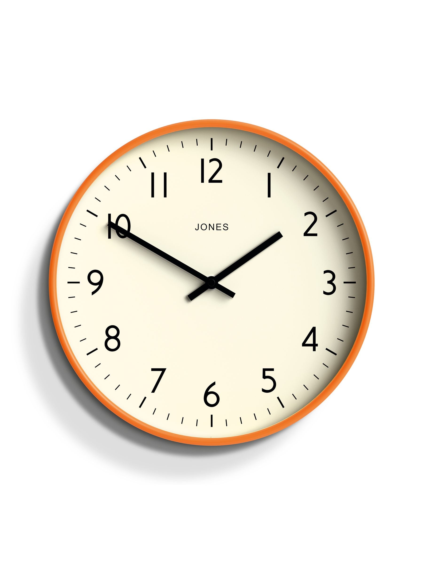 Jones Clocks Fizzy Orange wall clock 30cm, UK version