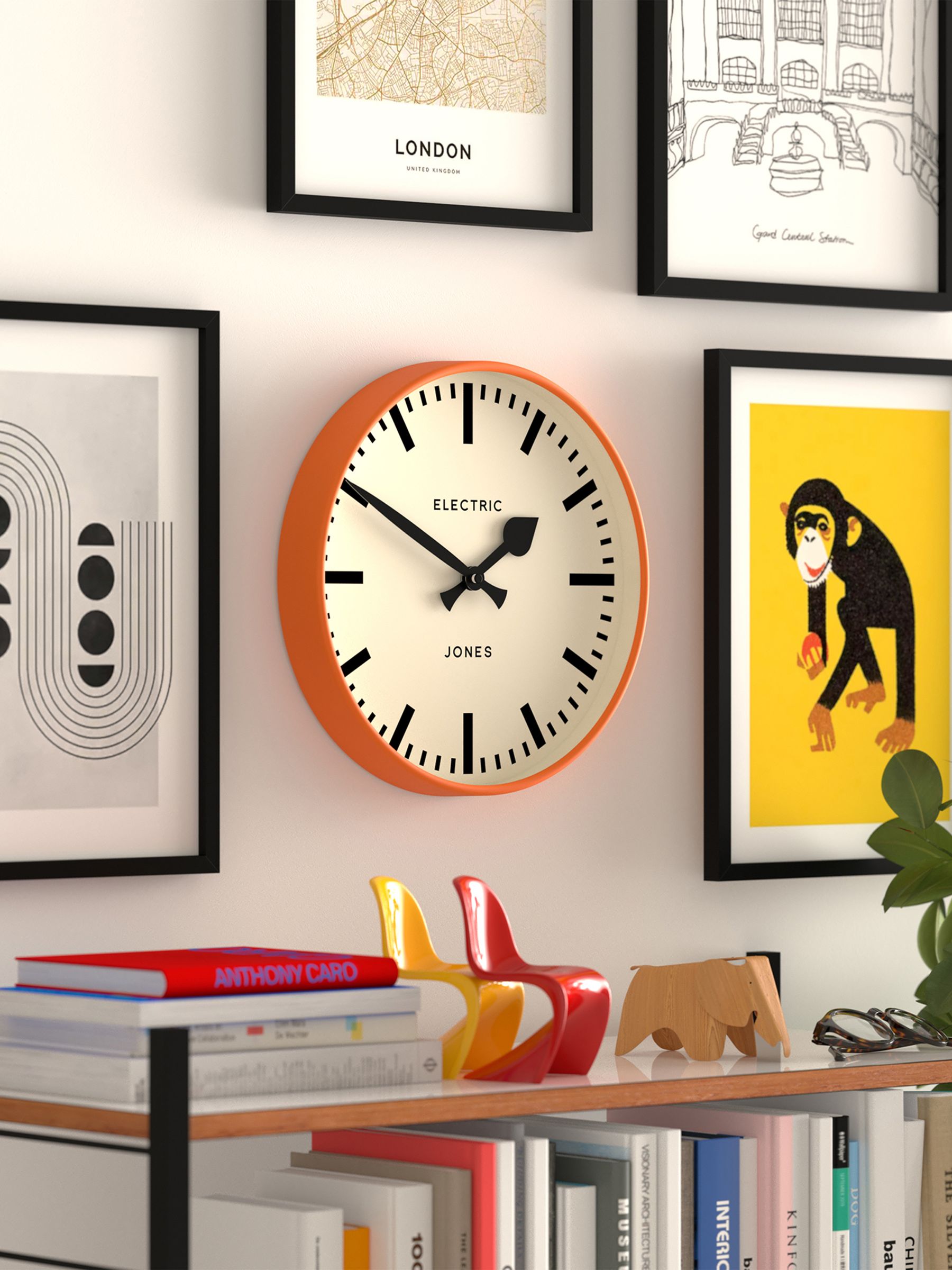 Jones Clocks Fizzy Orange Tiger wall clock 30cm, UK version