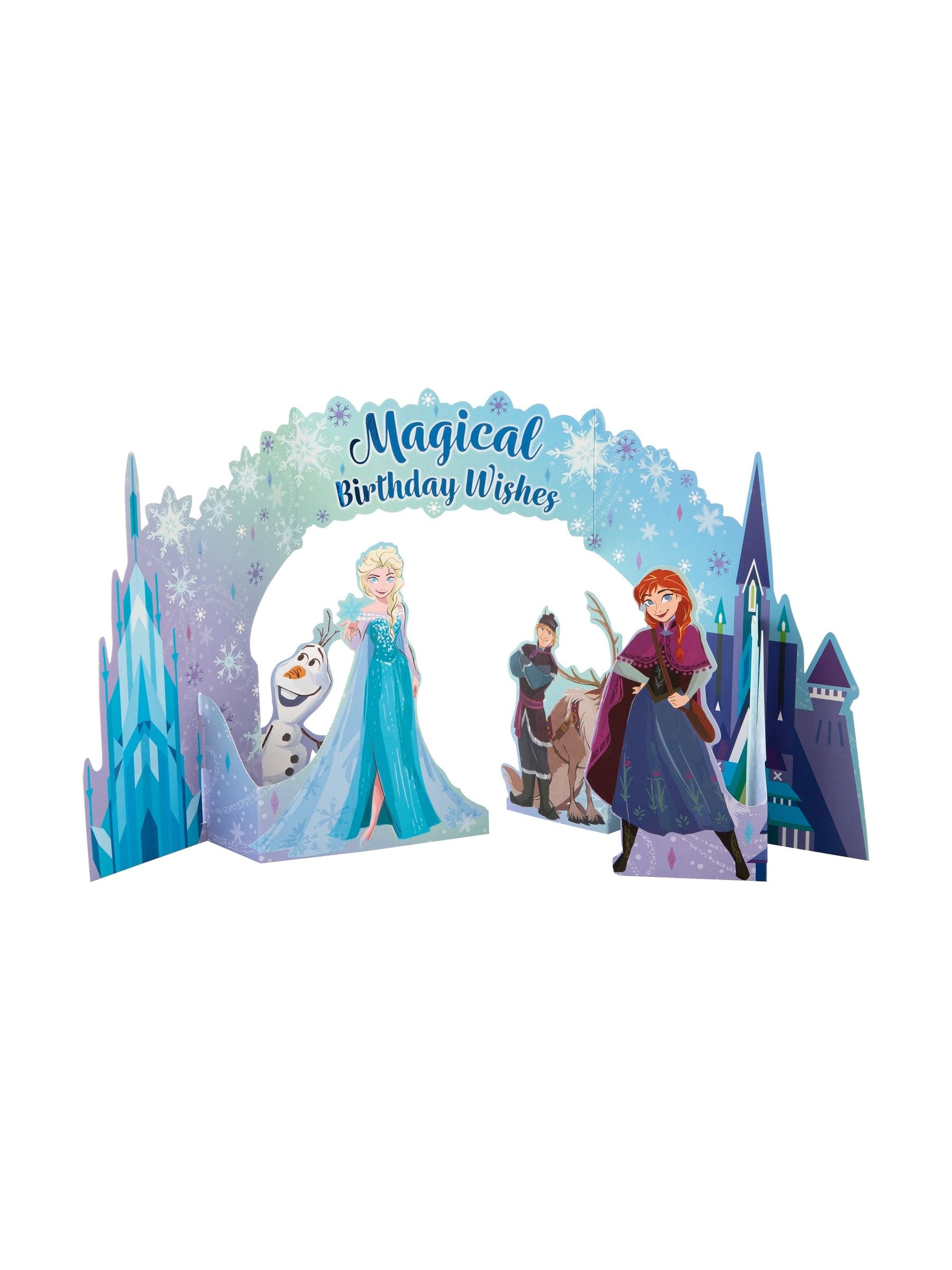Hallmark Blue Birthday Card 3D Pop Up Disney Frozen Design