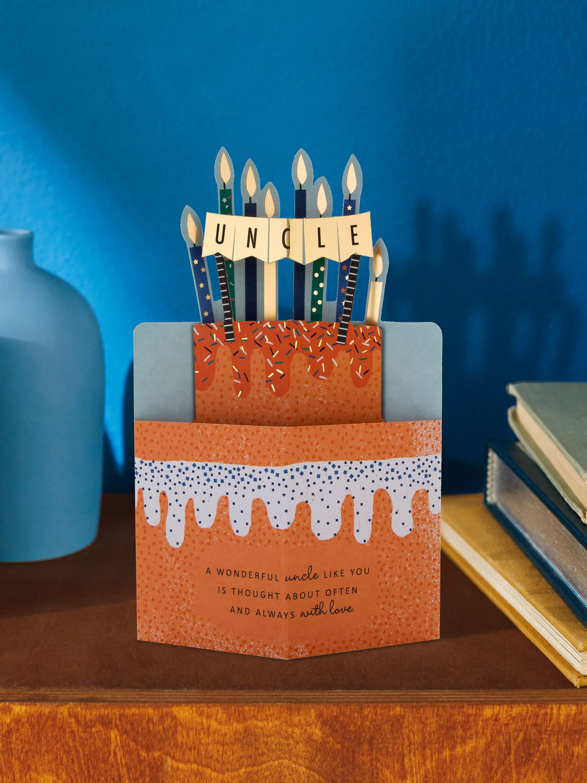 Hallmark Orange 3D Cake and Candles Birthday Card for Uncle, UK version