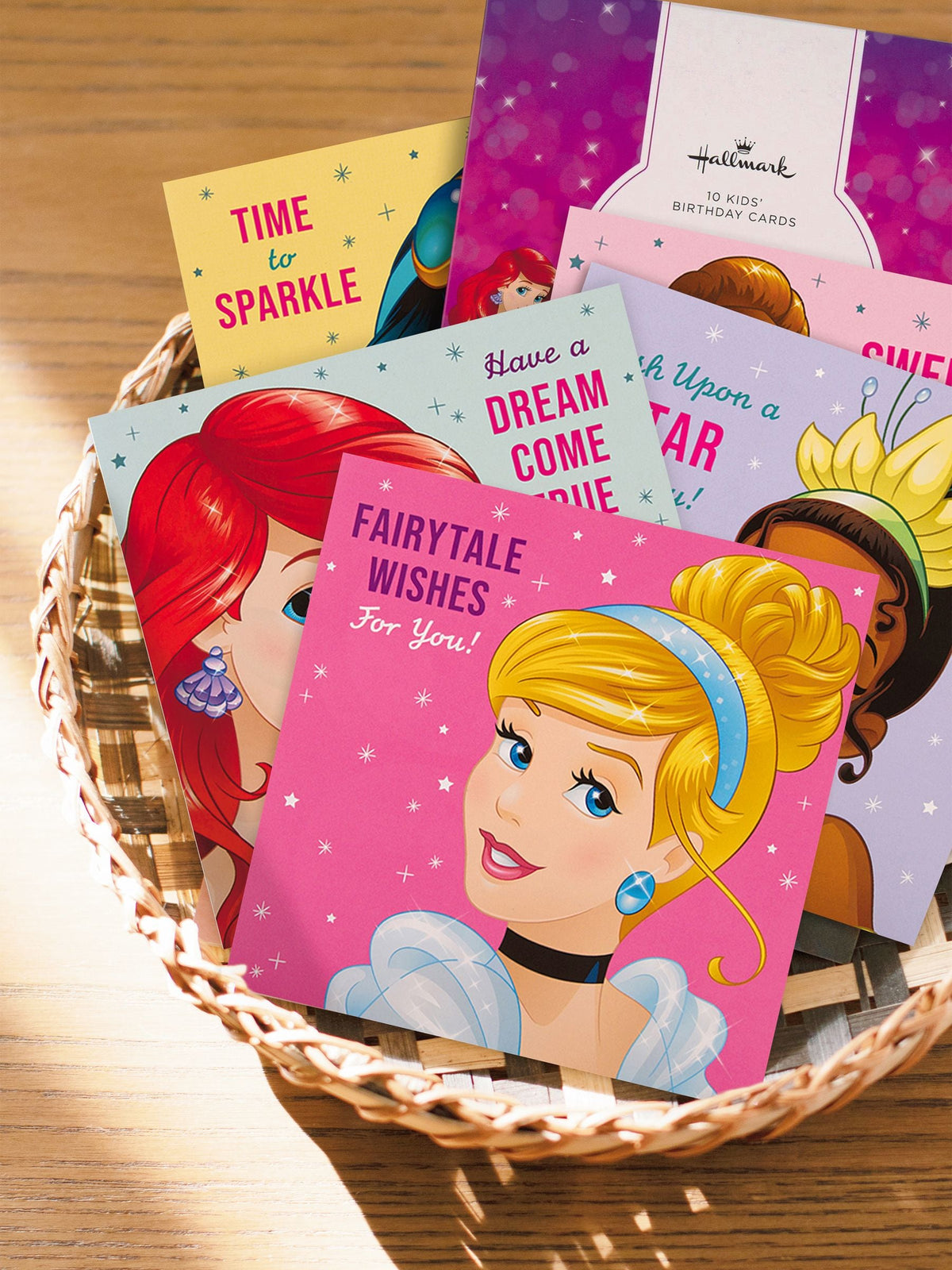 Hallmark Pink 10 Pack Birthday Cards In 5 Disney Princesses Designs