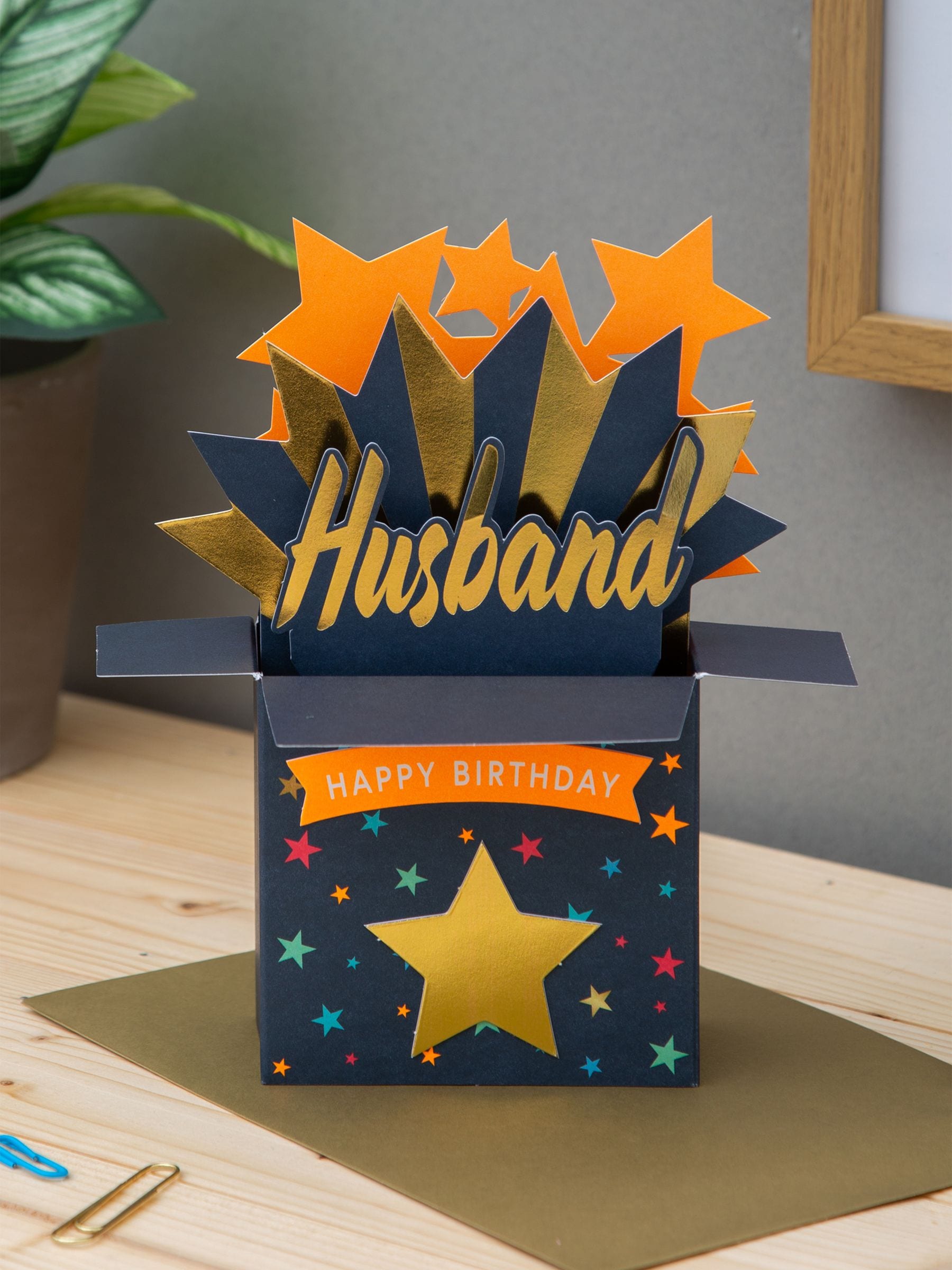 Hallmark Blue Birthday Card for Husband 3D Present Design