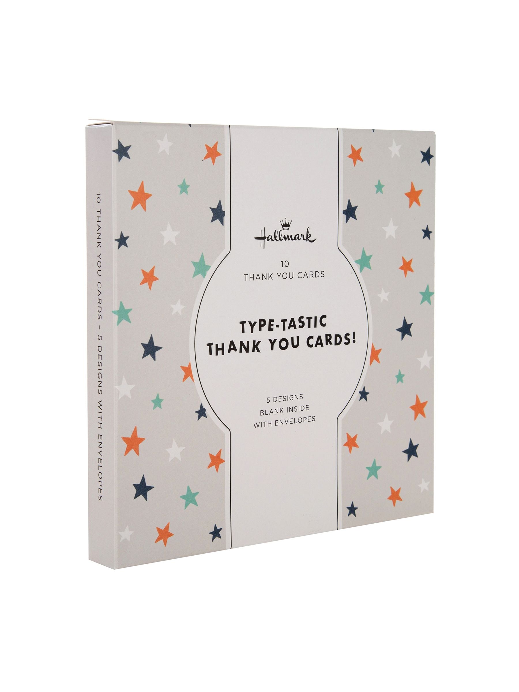 Hallmark grey thank you cards 10 pack 5 designs, UK version