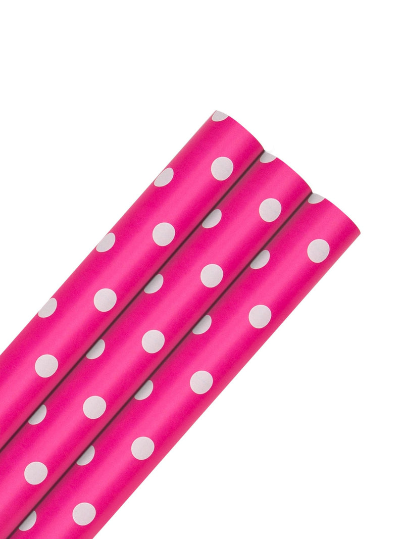 Hallmark Pink 6M Pack of 3 Polka Dot Wrapping Paper
