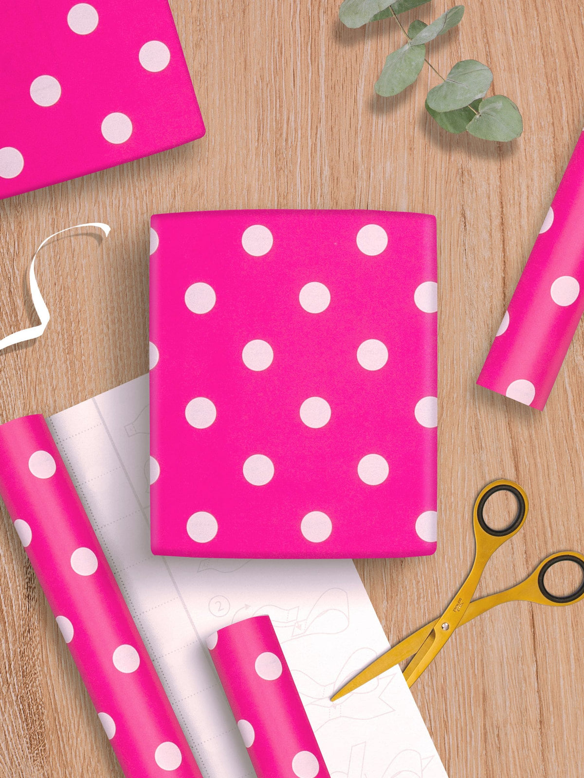 Hallmark Pink 6M Pack of 3 Polka Dot Wrapping Paper
