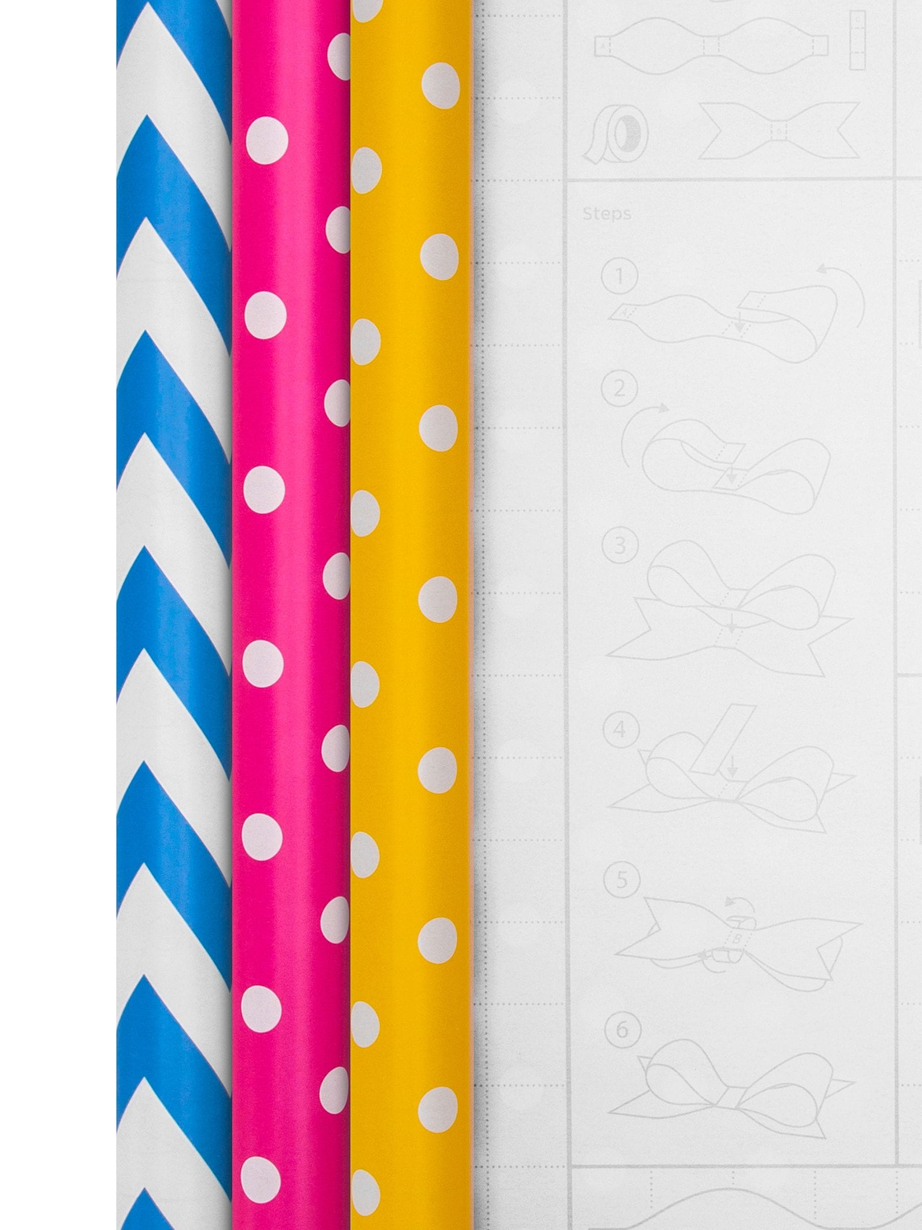 Hallmark spots and stripes wrapping paper 3 rolls x 2m, UK version