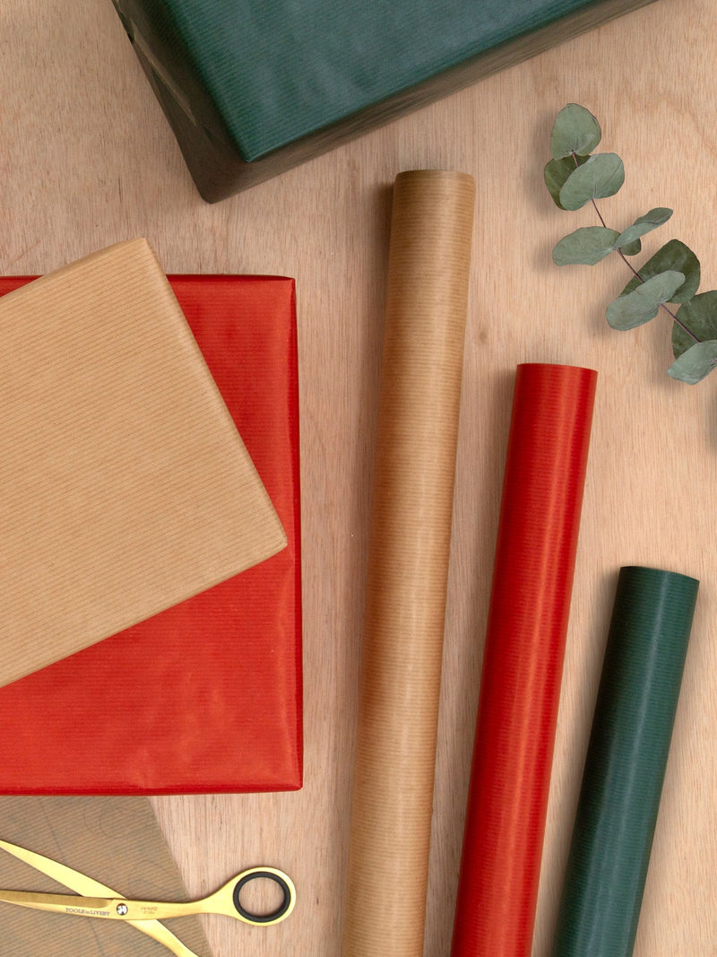 Hallmark Kraft wrapping paper in 3 colours 3m x 70cm, UK version