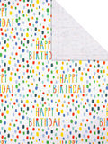 Hallmark White 6M Pack of 3 Birthday Wrapping Paper