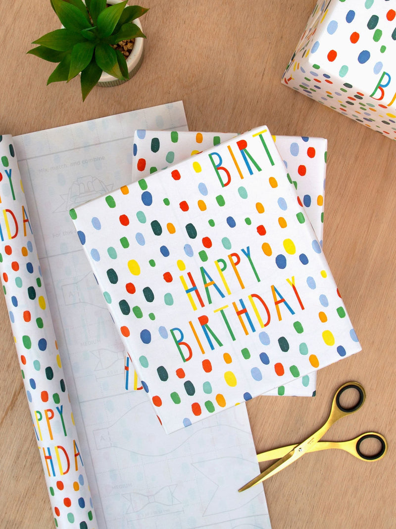 Hallmark White 6M Pack of 3 Birthday Wrapping Paper