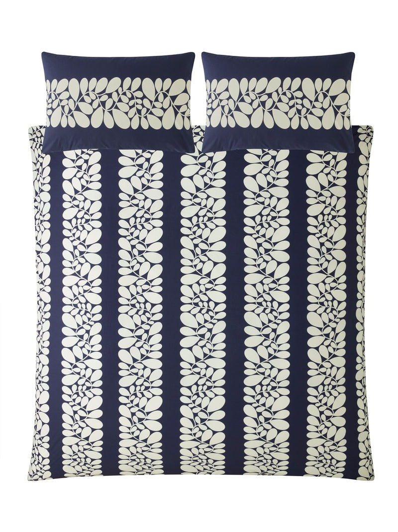 Orla Kiely space blue Sycamore Stripe duvet set, imported from the UK