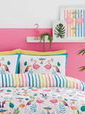 Fusion Pink Tropical Flamingo Reversible Duvet Cover Set - British product