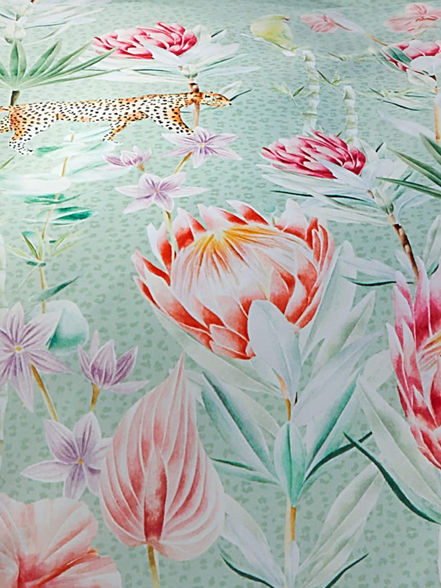 Soiree Green Tropical Leopard duvet cover set (British brand)