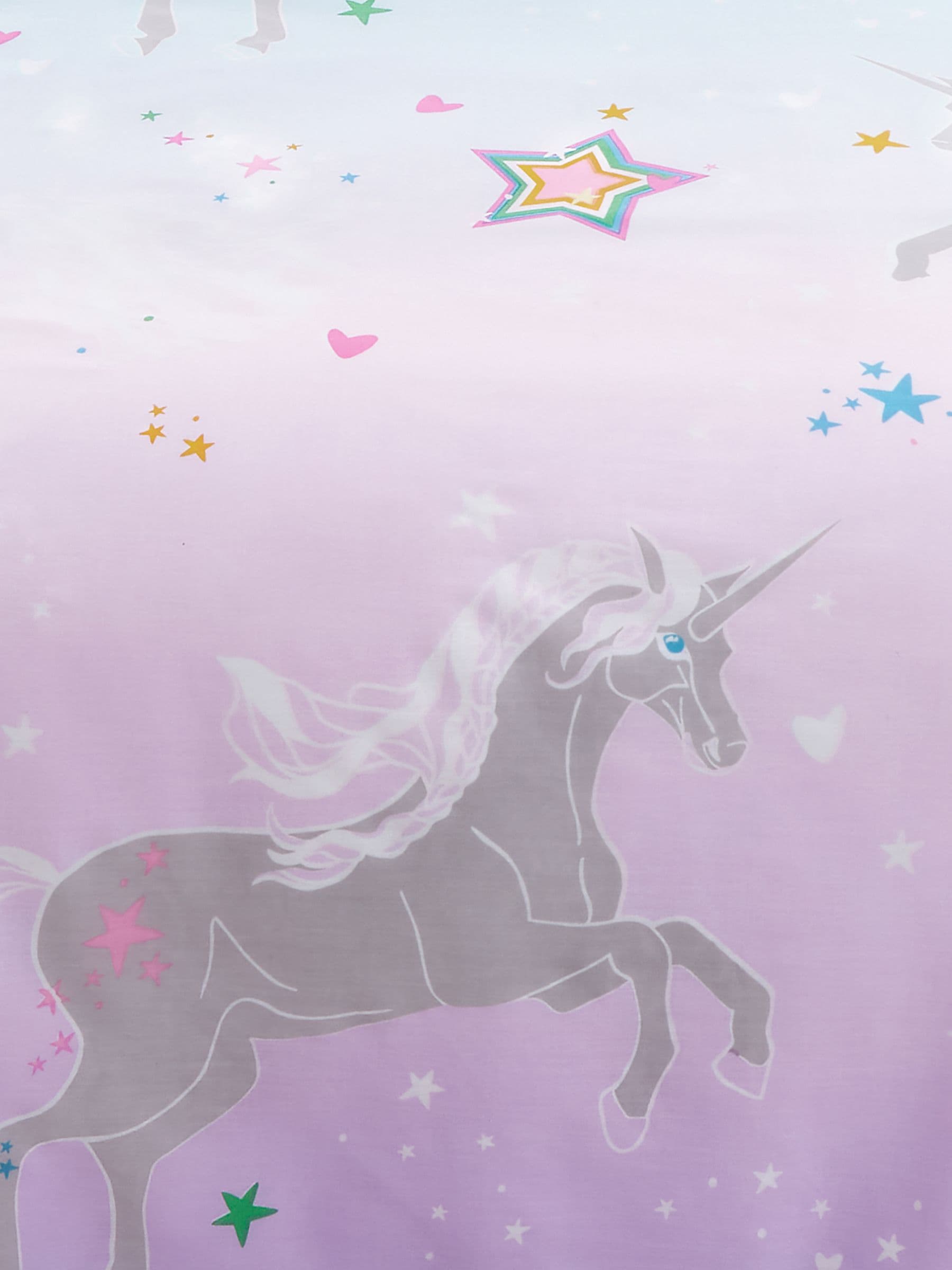 Bedlam Lilac Ombre Unicorn Glow in the Dark Duvet Cover Set - British product