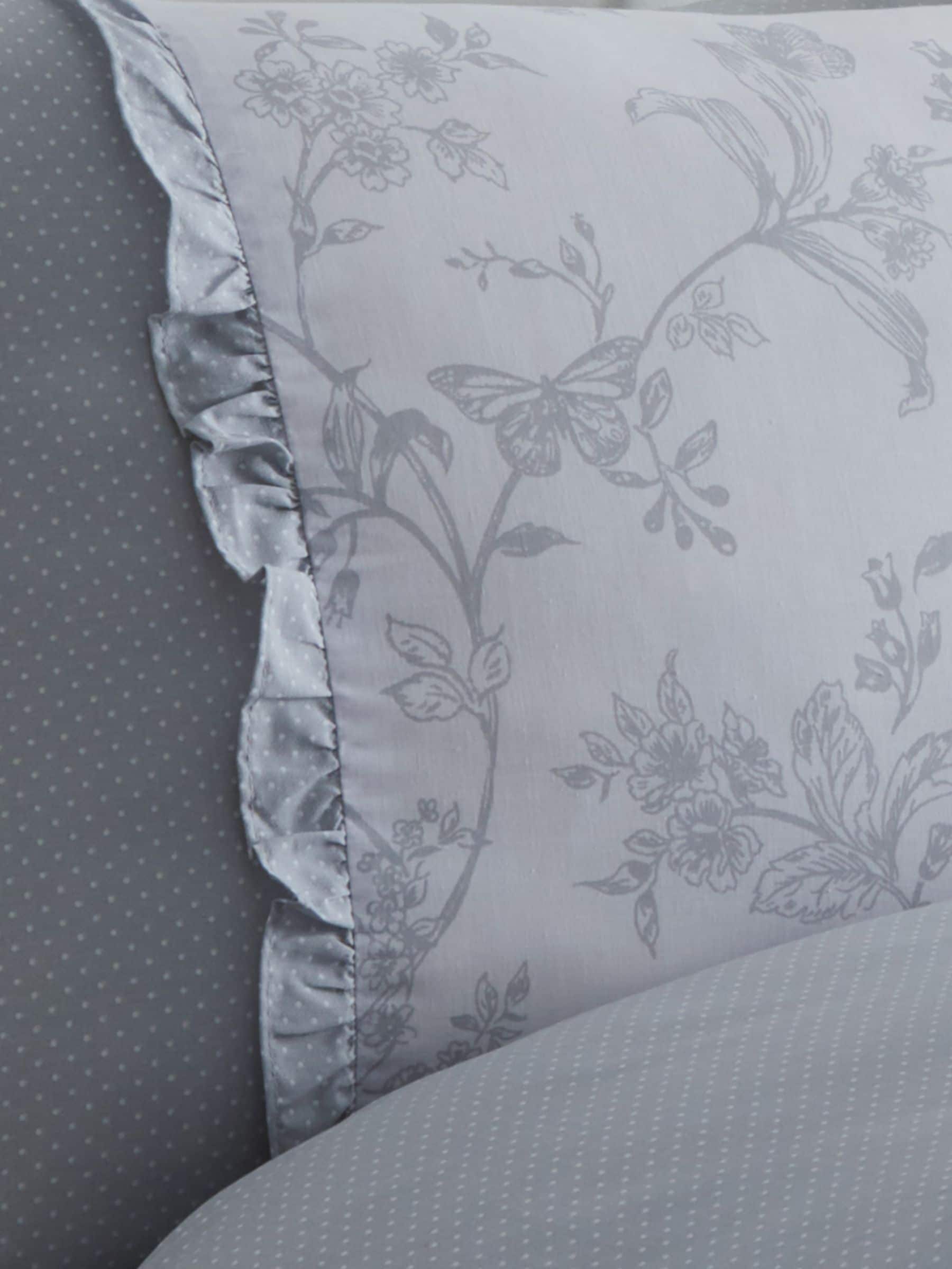 Dreams & Drapes Grey Kristen Frill Detail Duvet Cover Set - British product