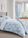 Dreams & Drapes blue chrysanthemum reversible duvet cover set - British product