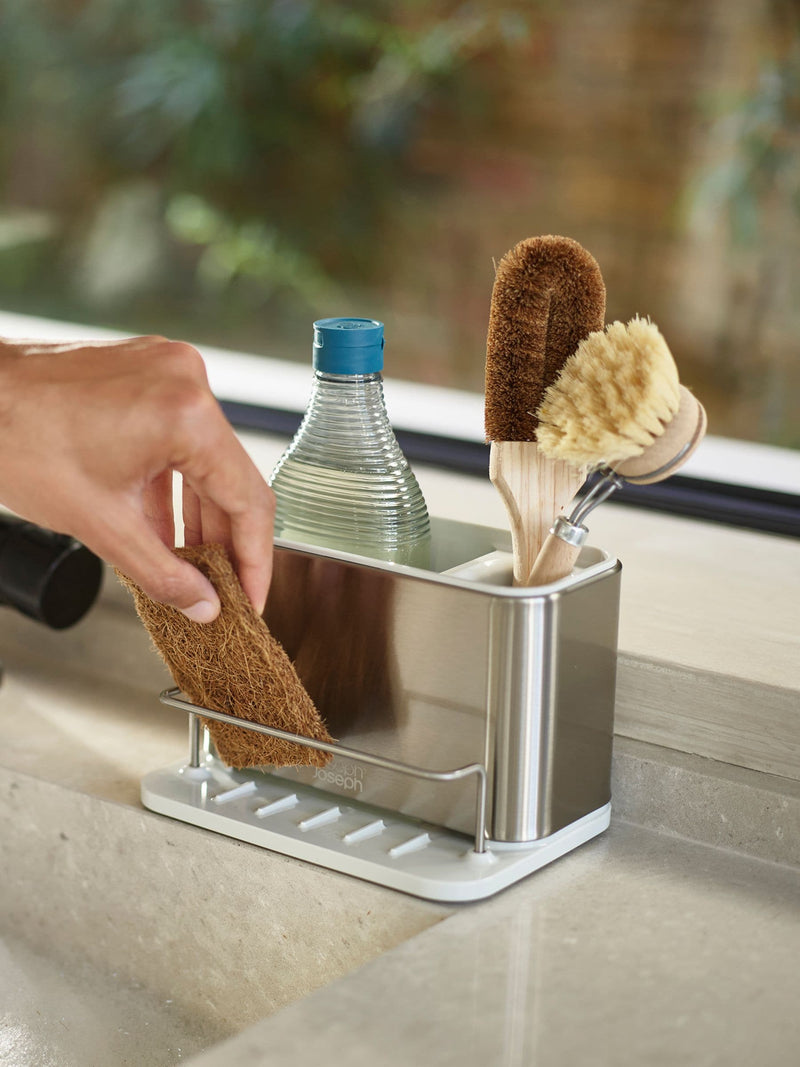 Joseph Joseph light stone surface stainless-steel sink tidy, UK version
