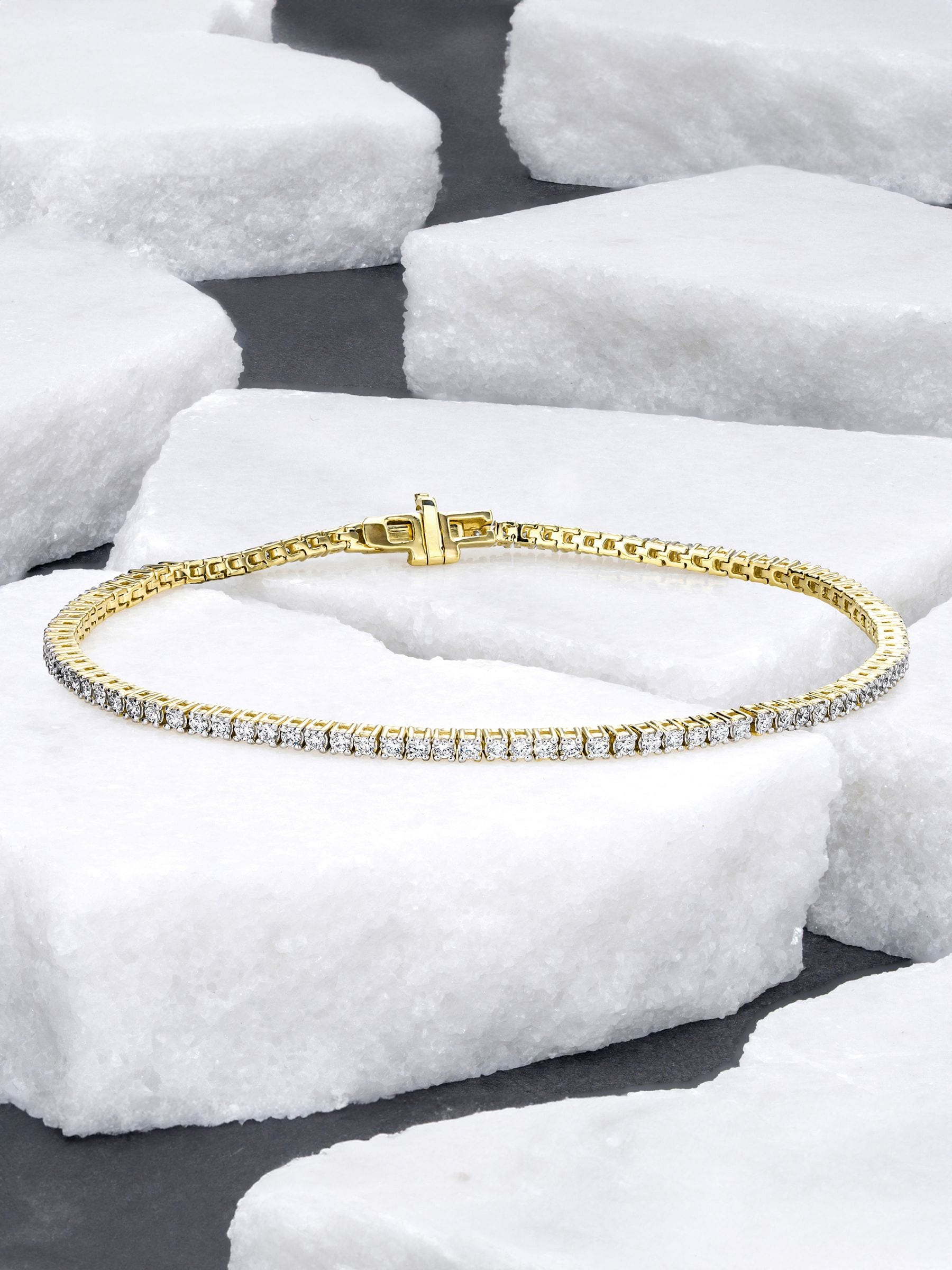 The Diamond Store gold lab diamond tennis bracelet 1.5ct (British brand)