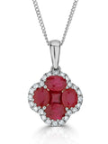 The Diamond Store Red Alegria ruby and diamond necklace 1.34ct (British brand)