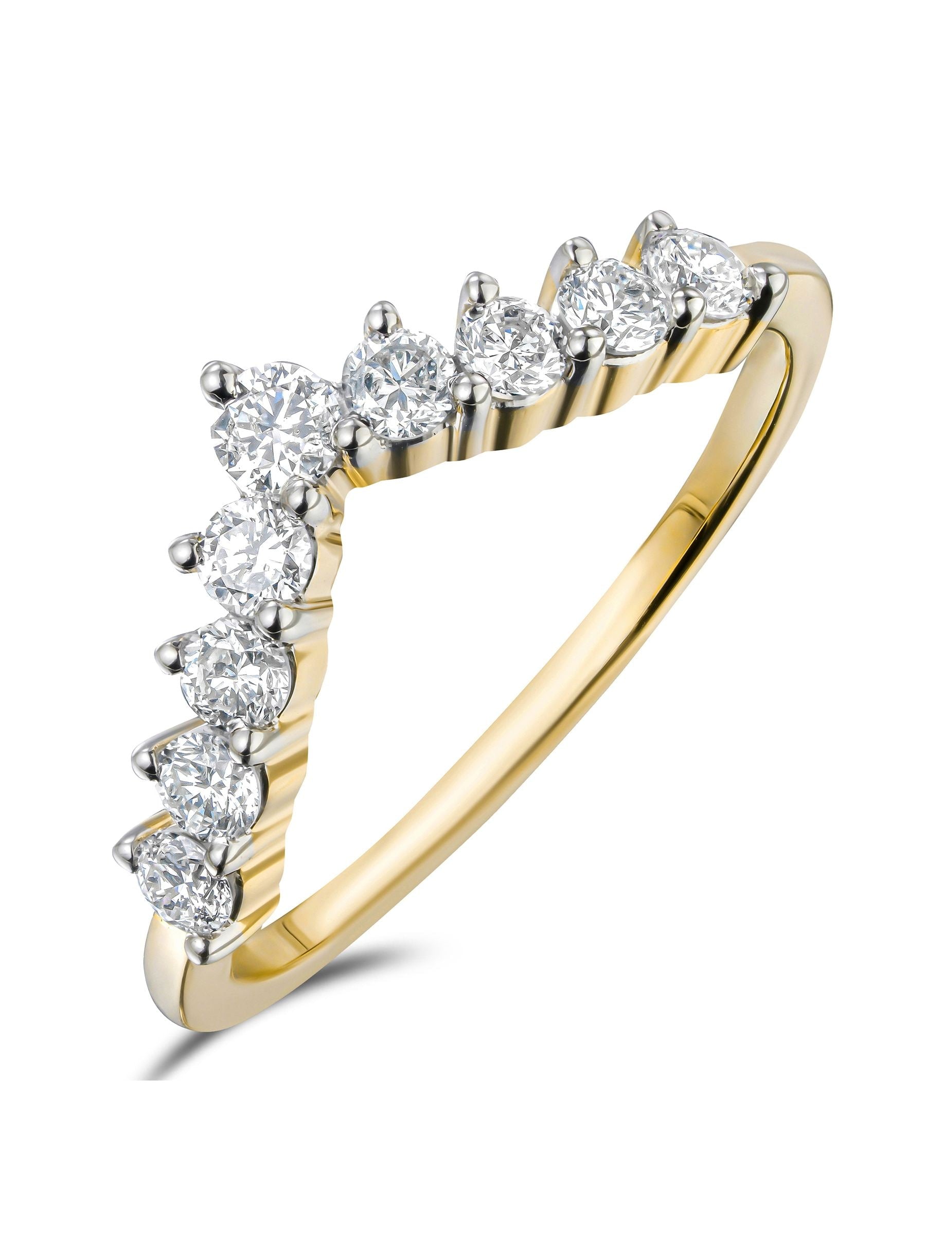 The Diamond Store White 0.50ct H/Si Lab Diamond Wishbone Ring (British brand)