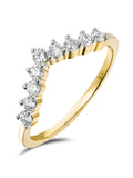 The Diamond Store White 0.30ct 9K Lab Diamond Wishbone Ring (British brand)