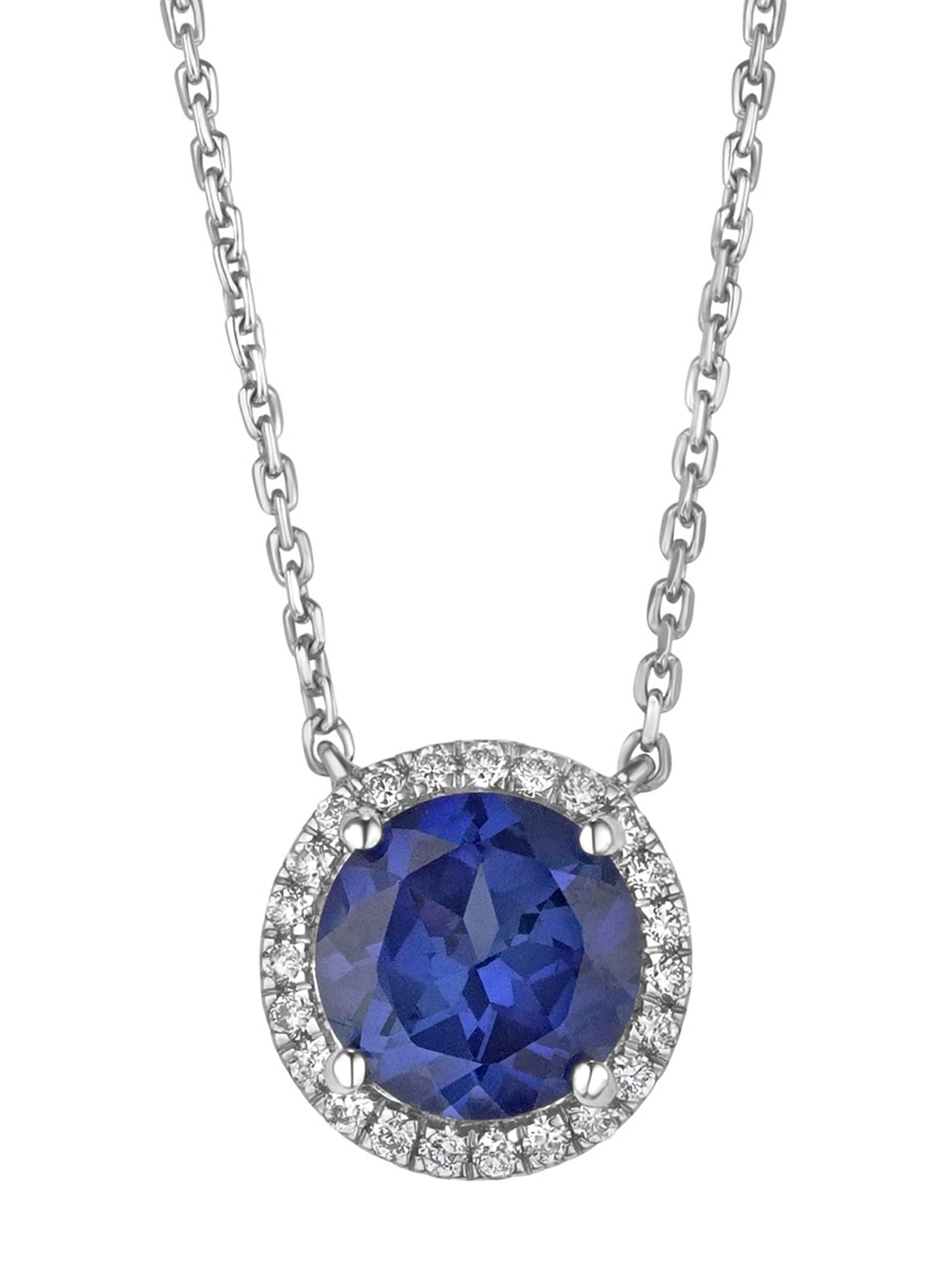 The Diamond Store Saphire Astra Lab Diamond Halo Necklace 3.5ct (British brand)