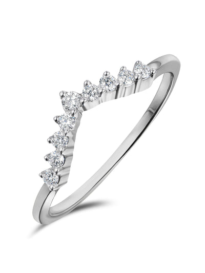 The Diamond Store White Gold 0.15ct 9k Lab Diamond Wishbone Ring