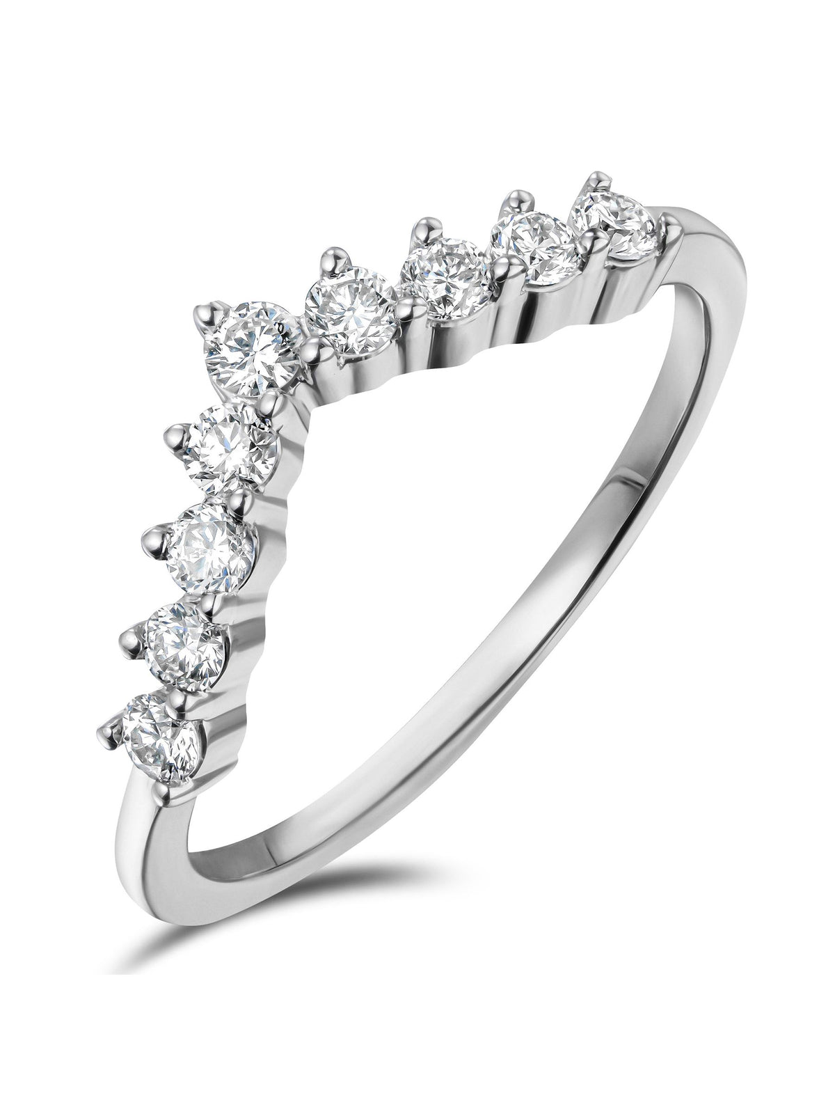 The Diamond Store white lab diamond wishbone ring 0.30ct 9K (British brand)