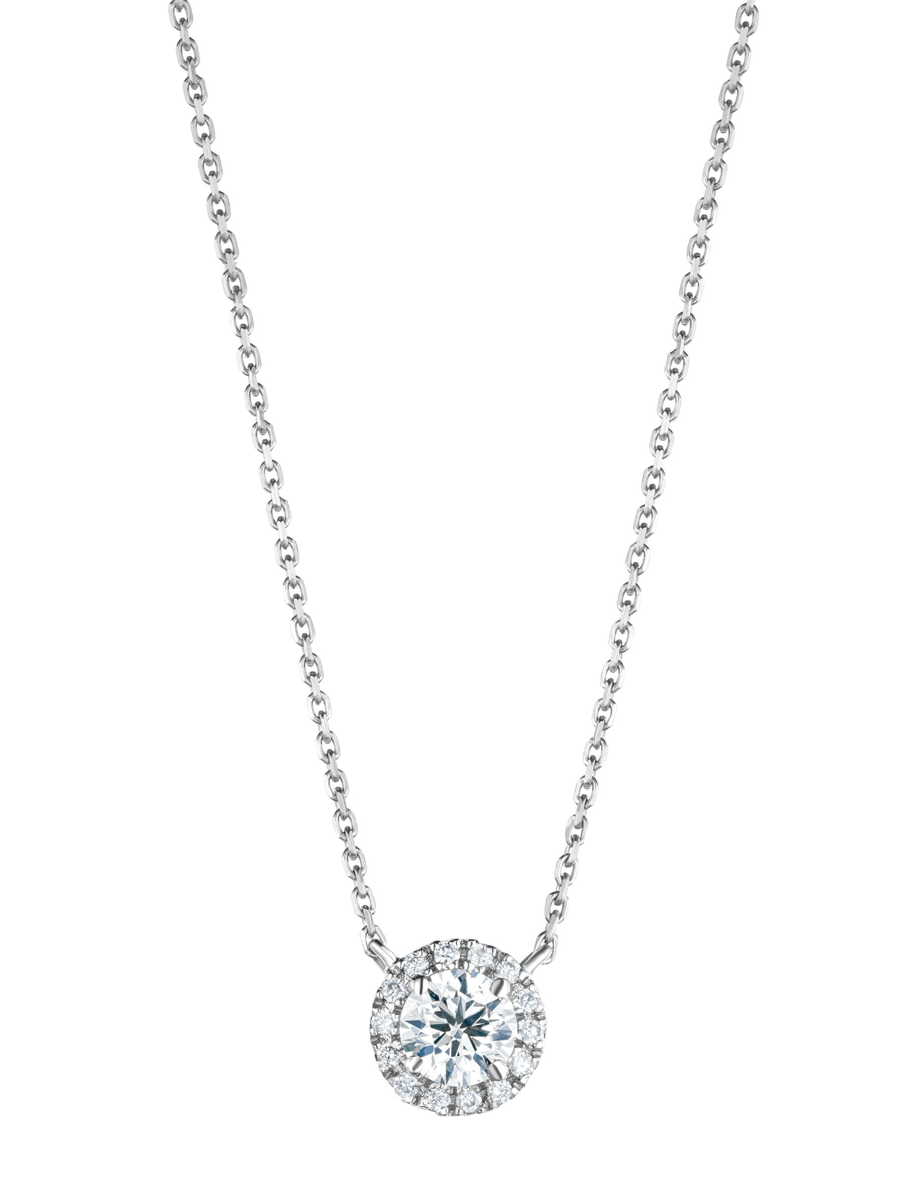 The Diamond Store White 0.70ct Lab Diamond Halo Necklace
