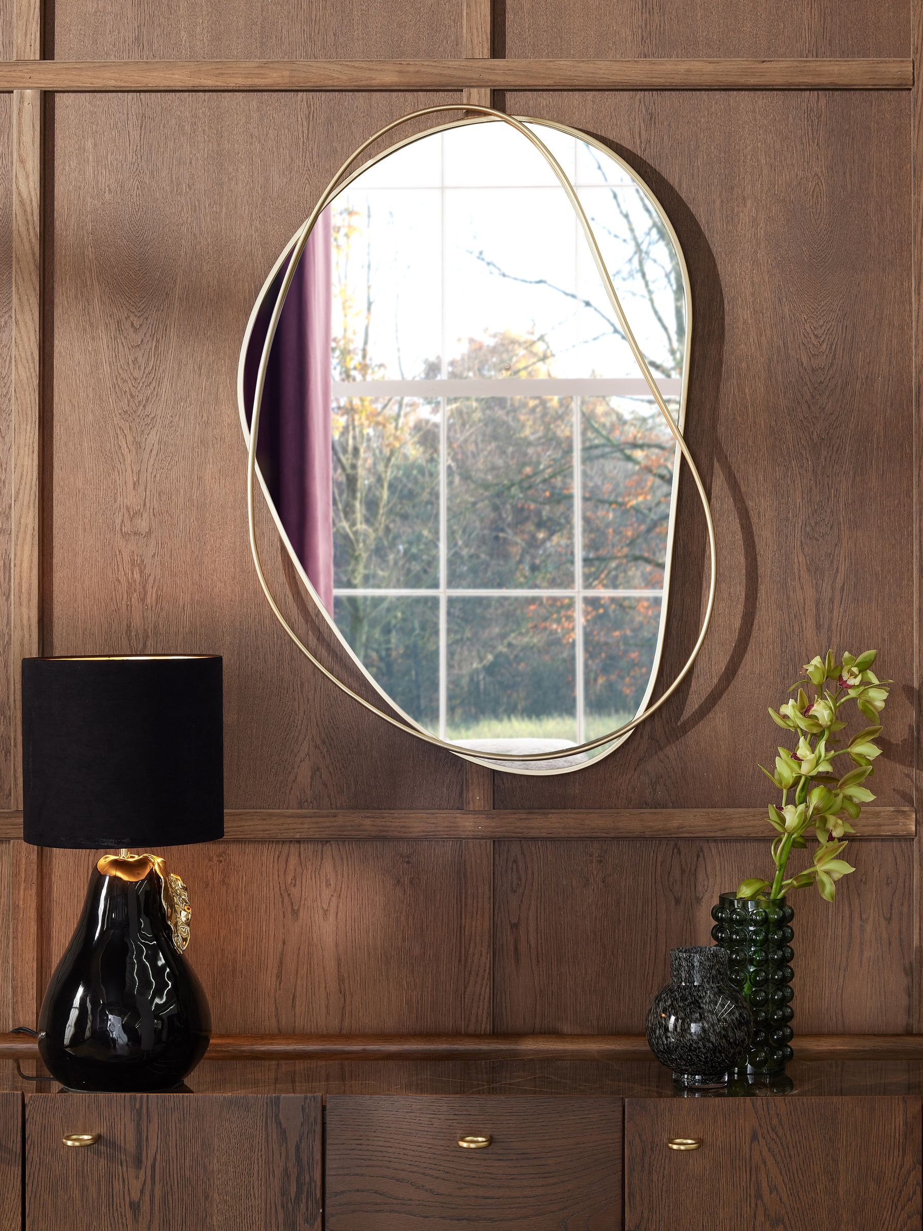 Gold Organic Wall Mirror