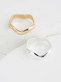 Gold/Silver Tone Wave Rings 2 Pack