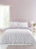 Catherine Lansfield Lilac Isadora Floral reversible duvet cover set - British product