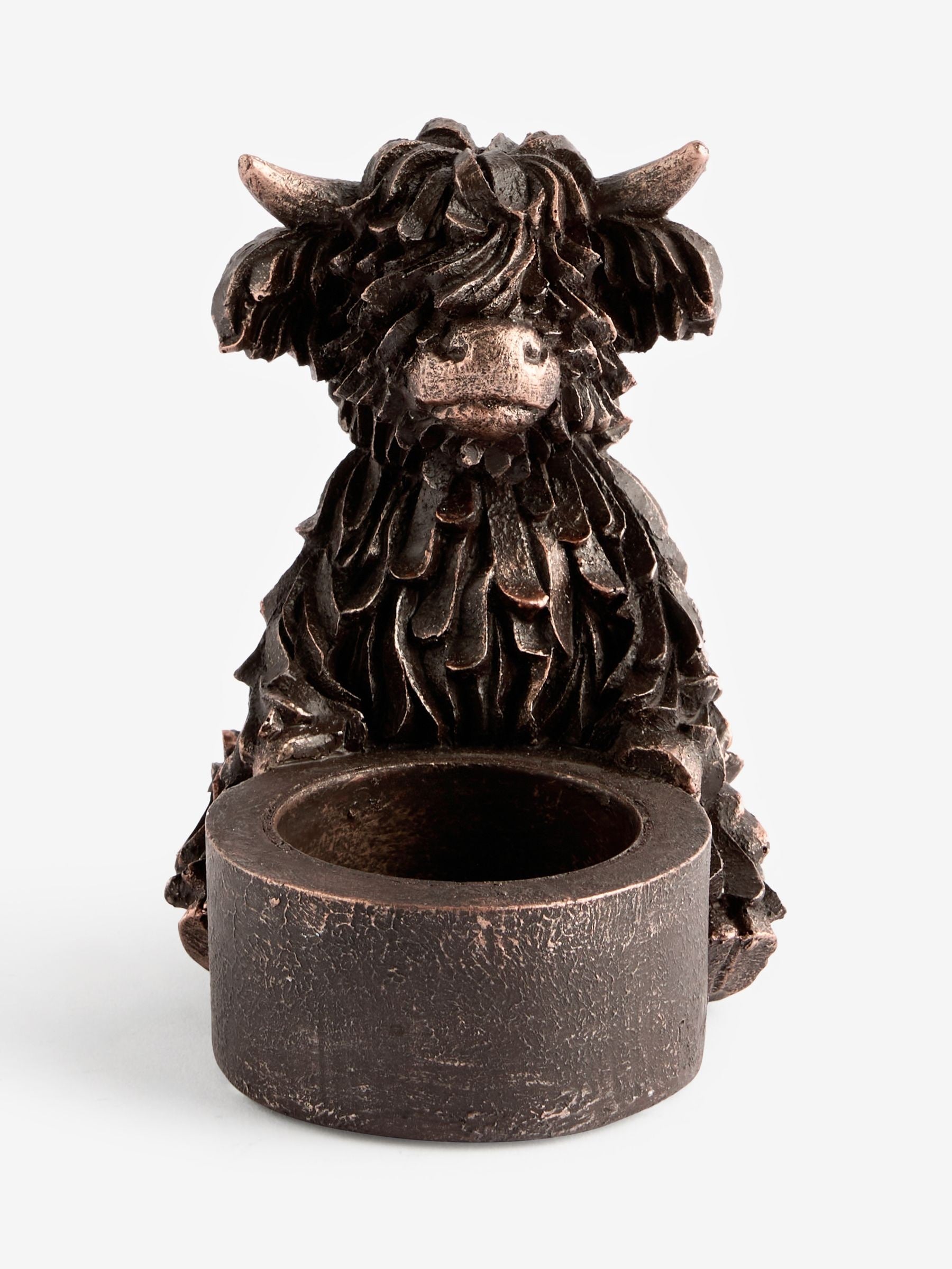 Bronze Hamish The Highland Cow Tea Light Candle Holder