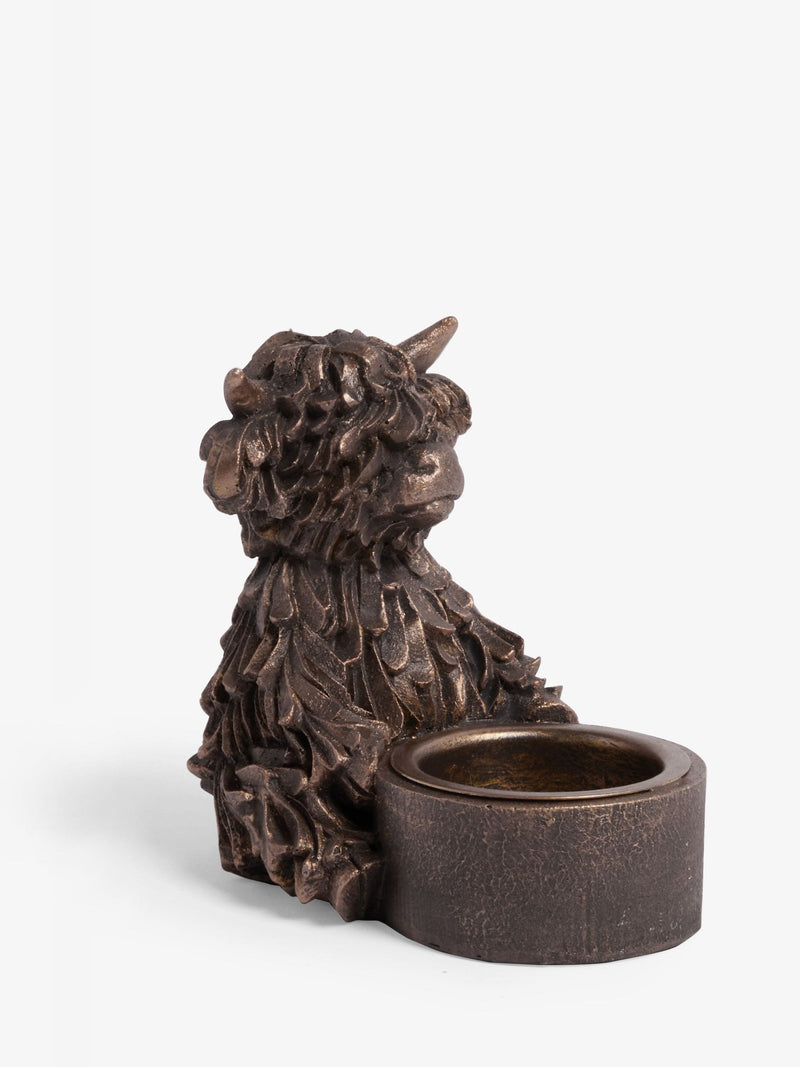 Bronze Hamish The Highland Cow Tea Light Candle Holder