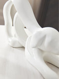 White abstract ribbon dog ornament 28cm x 10cm x 18.5cm (British brand)