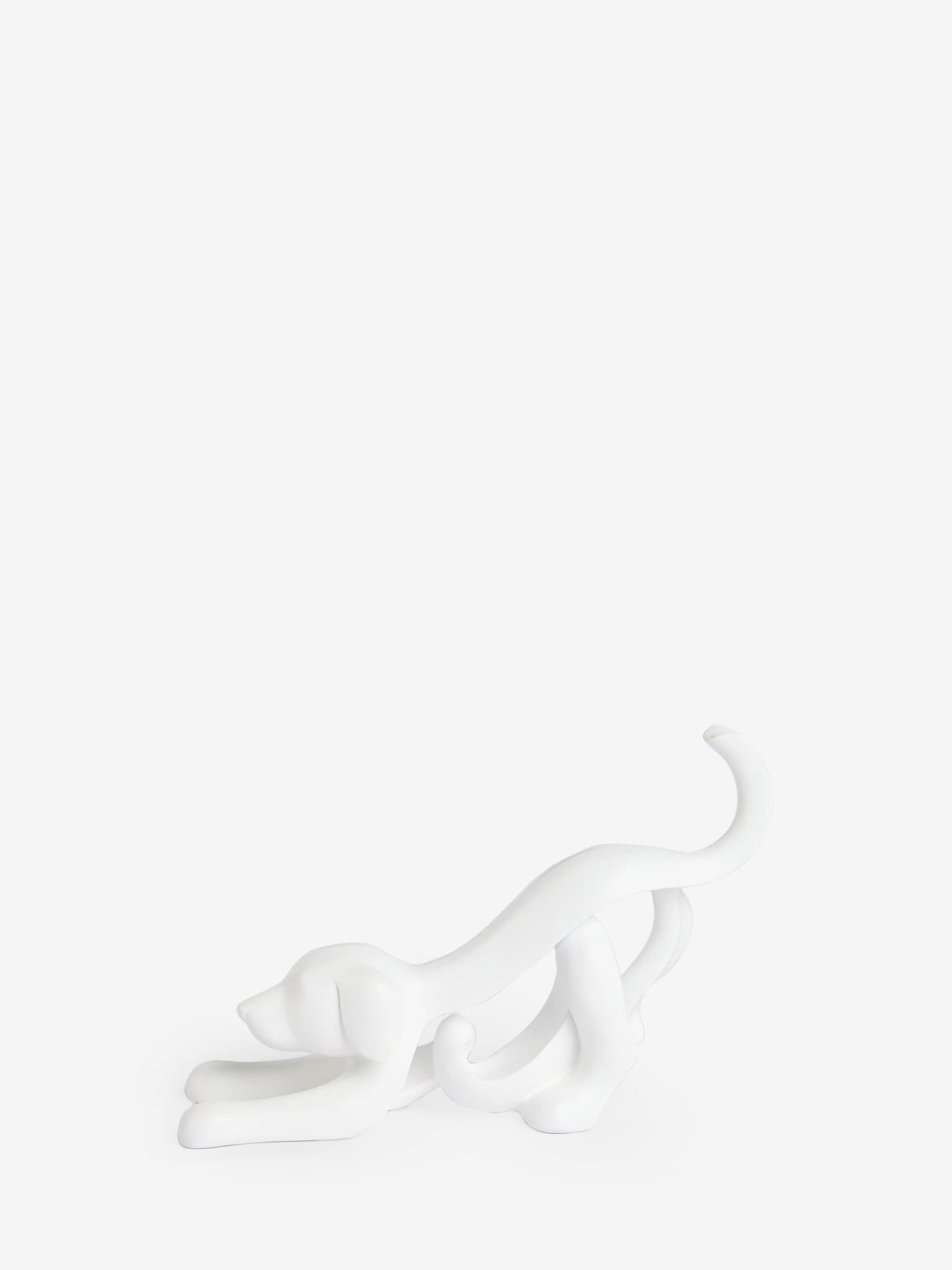White abstract ribbon dog ornament 28cm x 10cm x 18.5cm (British brand)
