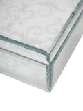 Laura Ashley Josette print mirror jewellery box measuring 15x15x9cm, UK version