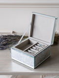 Laura Ashley Josette print mirror jewellery box measuring 15x15x9cm, UK version