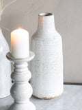 Laura Ashley White Lowick Antique Stoneware Vase