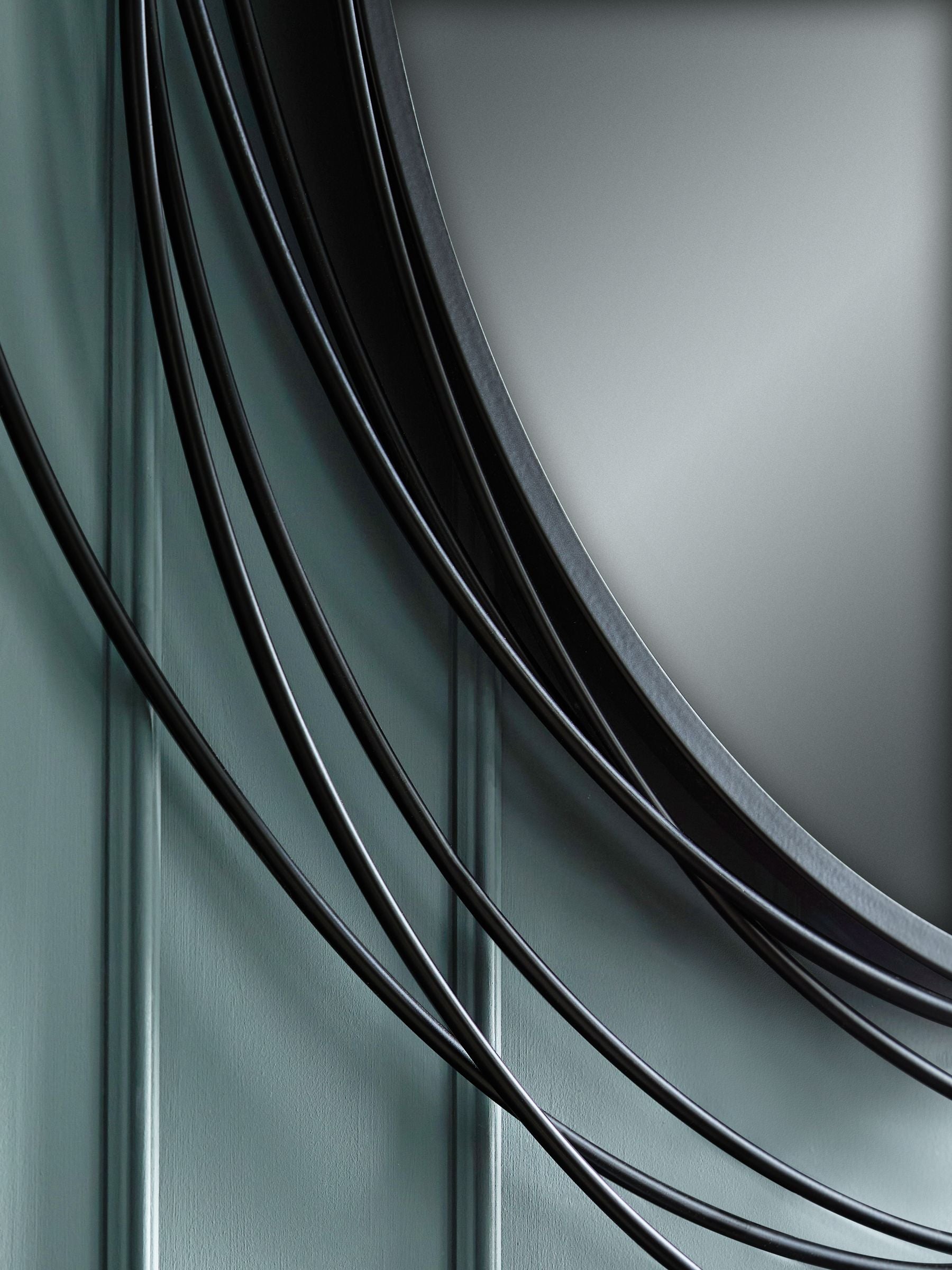 Black Extra Large Contemporary Round 120cm Wall Mirror
