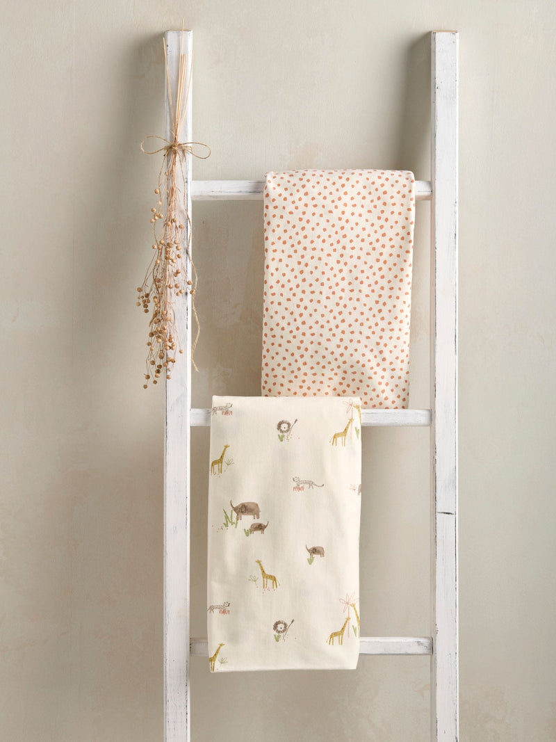 Mamas & Papas Jungle Cream 2 pack cotbed fitted sheets, imported from the UK