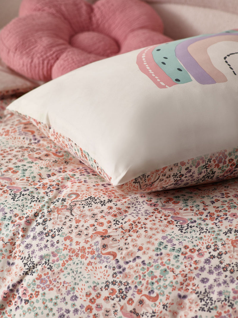 Reversible Scandi unicorn duvet cover and pillowcase set, imported from the UK