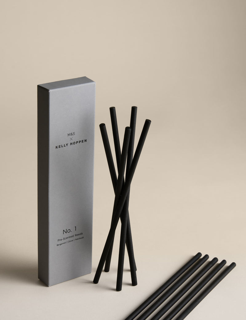 M&S X Kelly Hoppen No.1 Fragrance Pre-Scented Reeds amber scent, imported from the UK