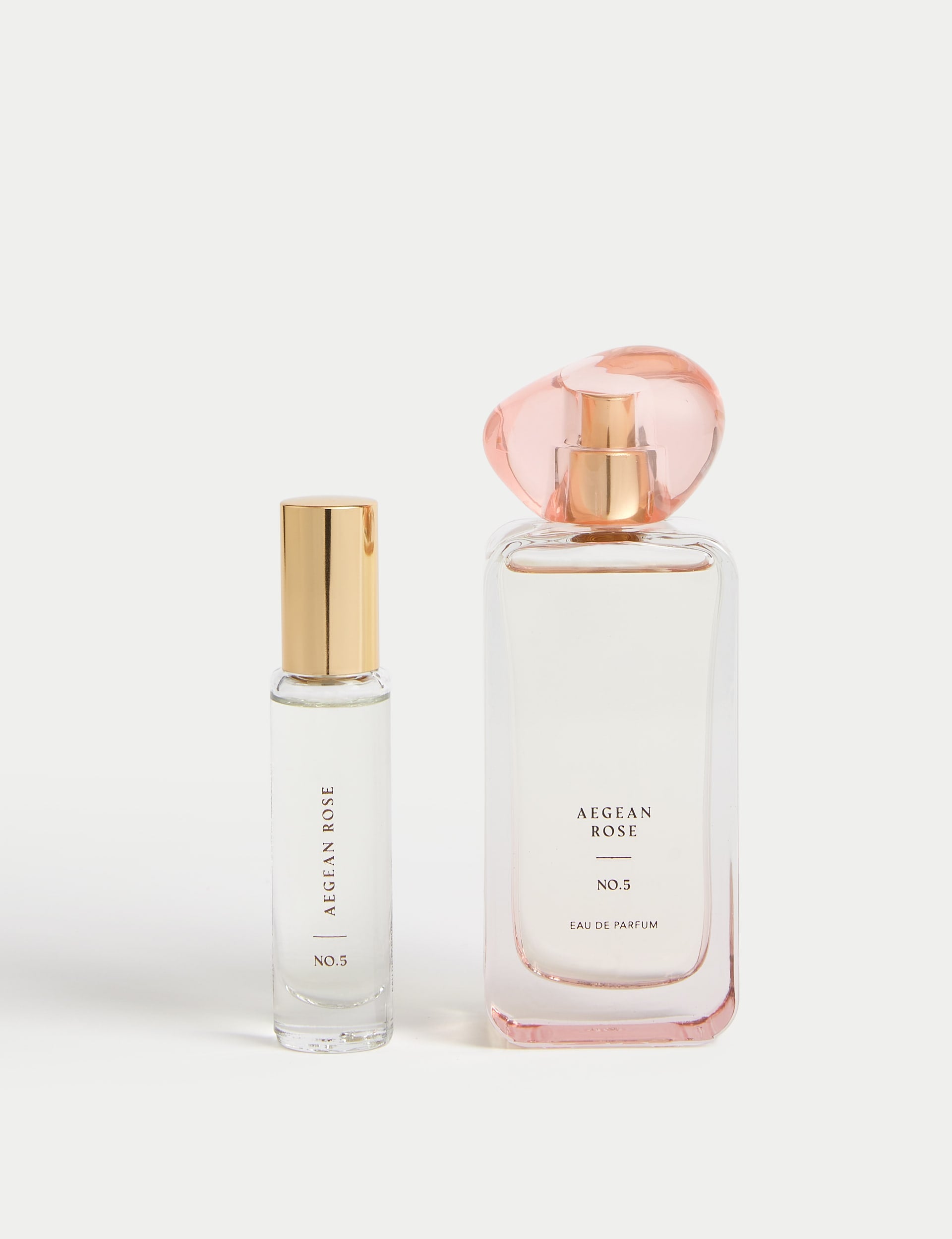 Aegean Rose eau de parfum set with 48ml and 9ml bottles, imported from the UK