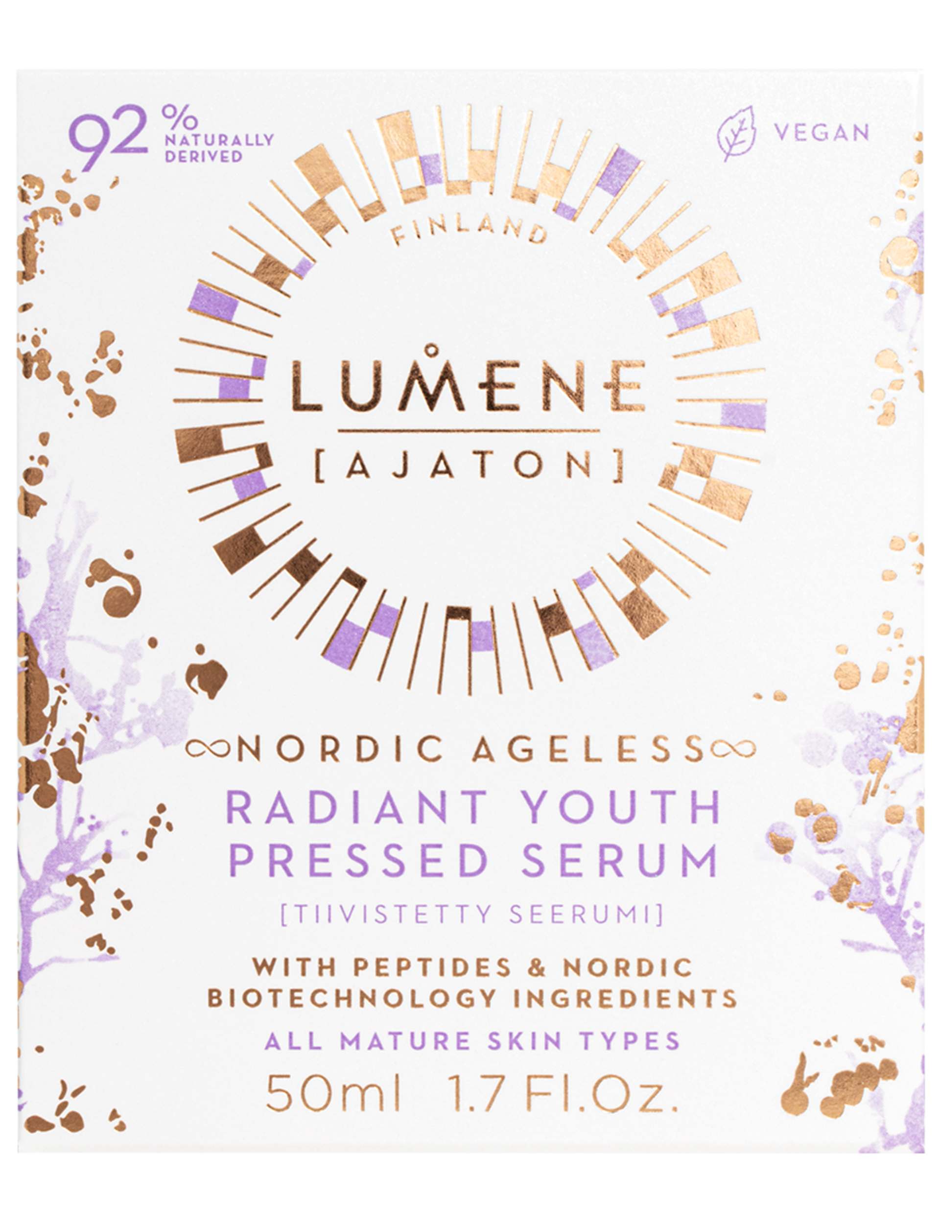 Nordic Ageless Radiant Youth Pressed Serum 50ml, imported from the UK