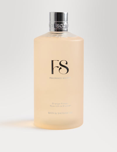Fragrance Society Orange Flower, Hyacinth & Bluebell Scented Bath & Shower Gel 500ml
