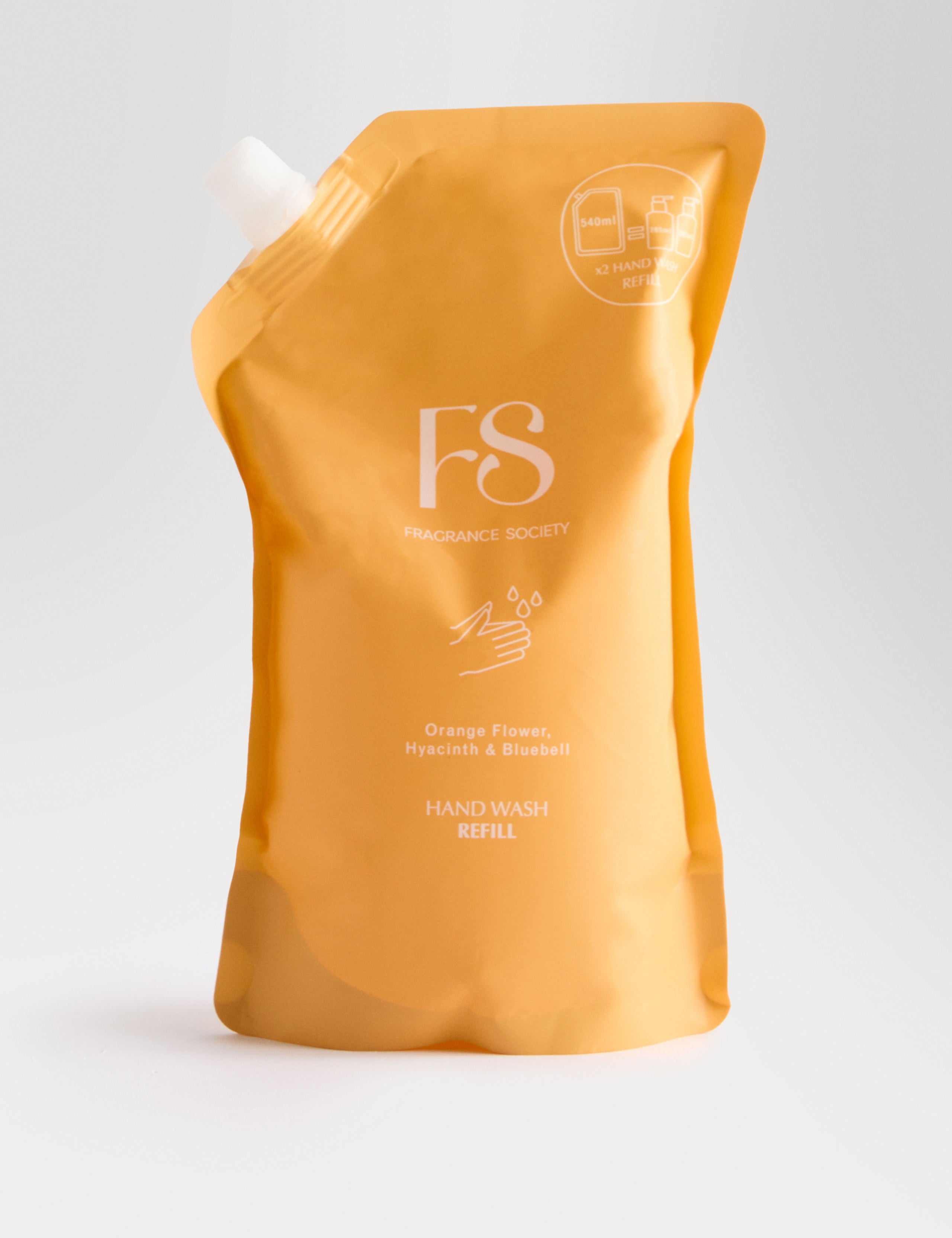 Fragrance Society Orange Hand Wash Refill 540ml, imported from the UK