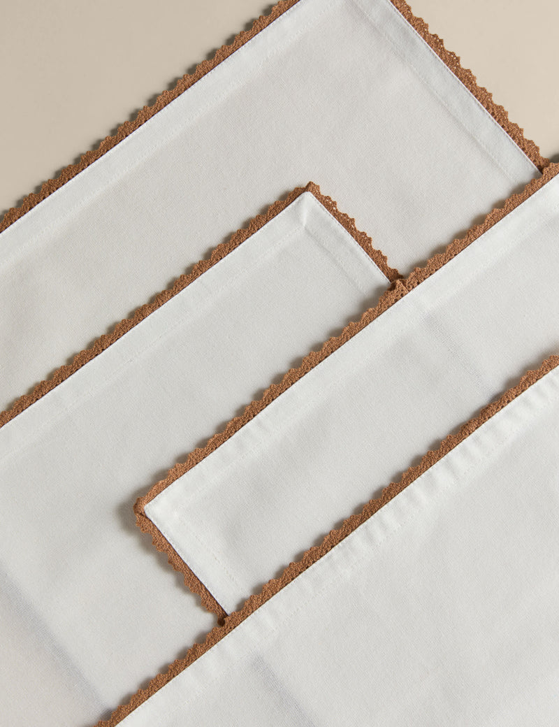 Pure Cotton Napkins with Lace Border 40x40 cm (British brand)