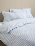 Pure cotton striped ruffle single bedding set, imported from the UK