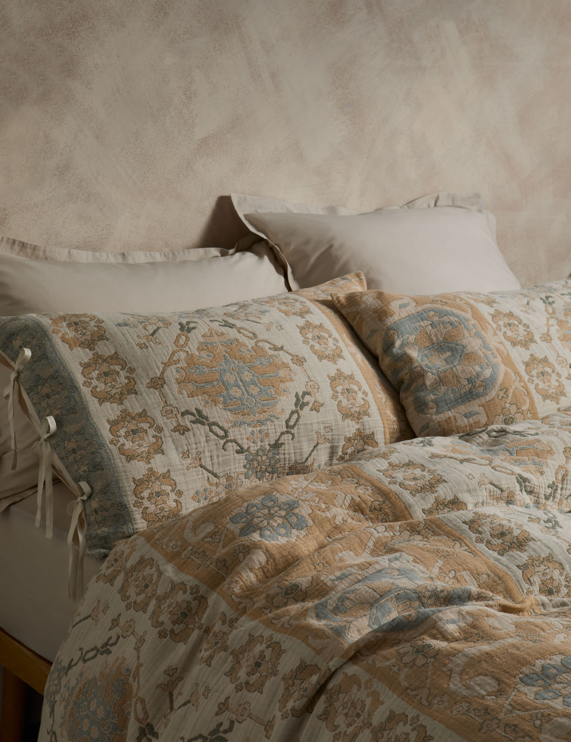 M&S X Fired Earth Pure Cotton Jacquard Bedding Set (British brand)